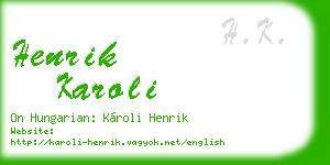 henrik karoli business card