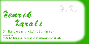 henrik karoli business card